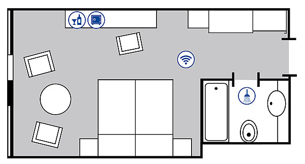 Room floor plan Comfort room | Maritim Hotel Magdeburg