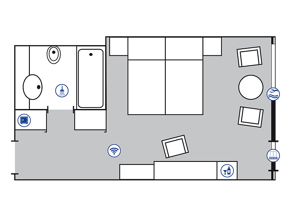 Room floor plan Superior room | Maritim Seehotel Timmendorfer Strand