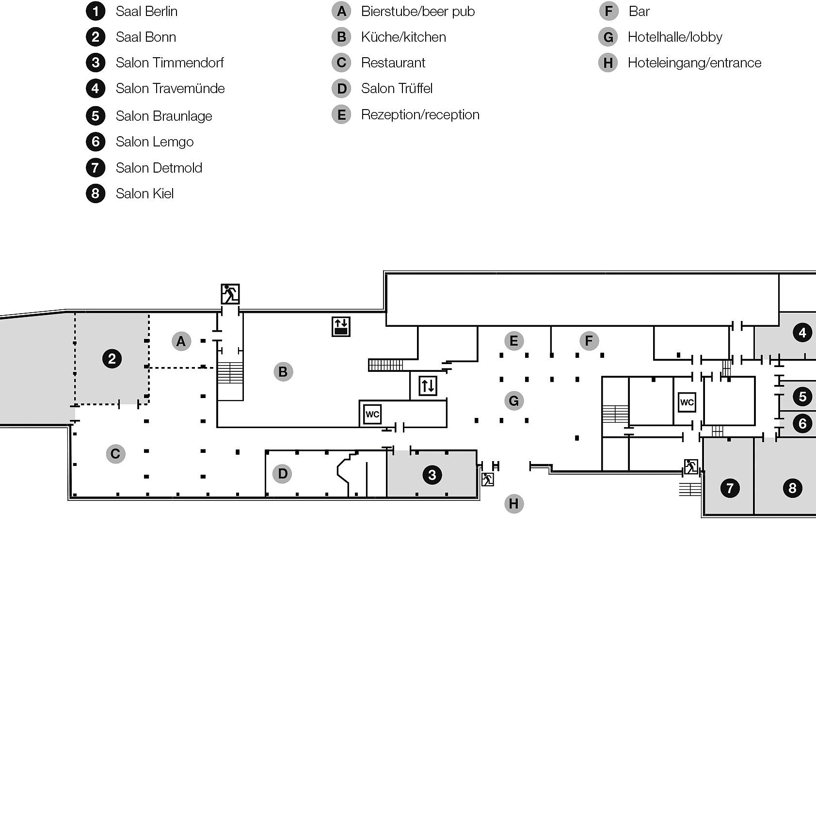 Plan d'étage, rez-de-chaussée | Maritim Hotel Bad Salzuflen