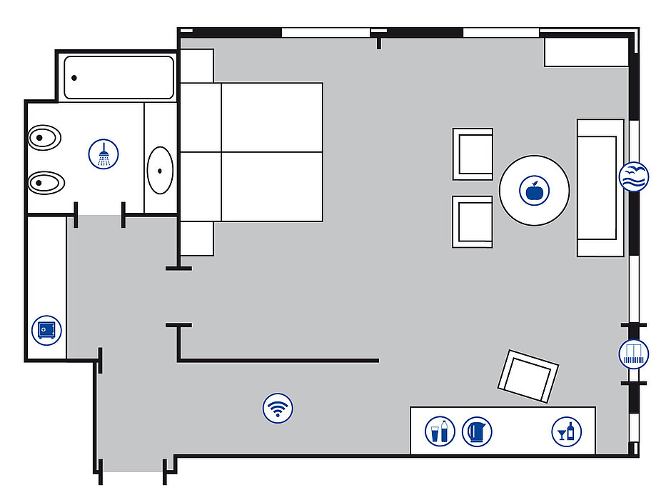Plan de la salle Suite Junior | Maritim Hotel Bellevue Kiel