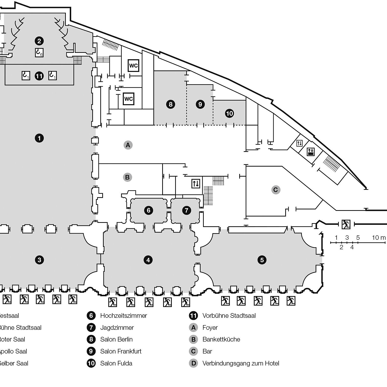 Plan d'étage, rez-de-chaussée | Maritim Hotel am Schlossgarten Fulda