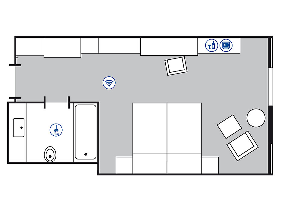 Room floor plan Classic room | Maritim Hotel Stuttgart