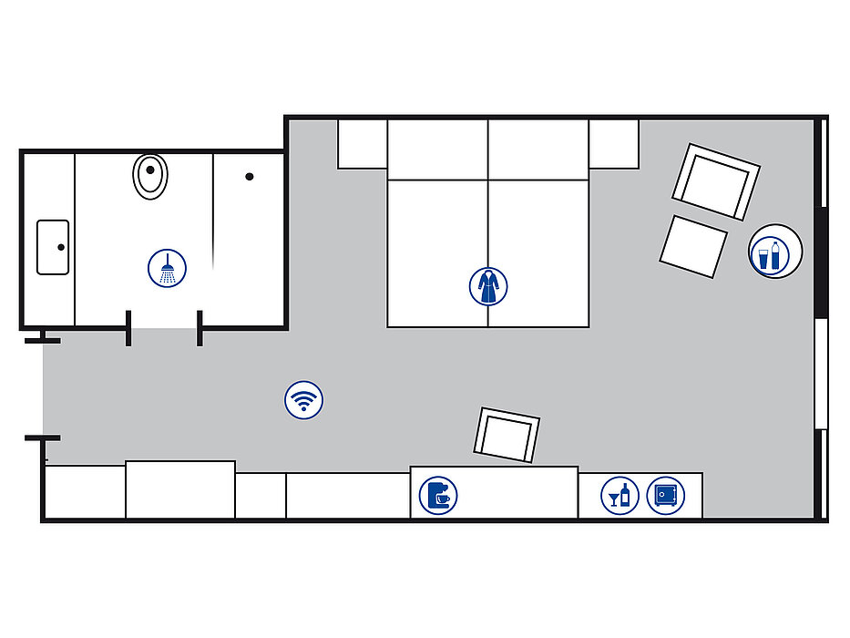 Room floor plan Superior room | Maritim Hotel Stuttgart